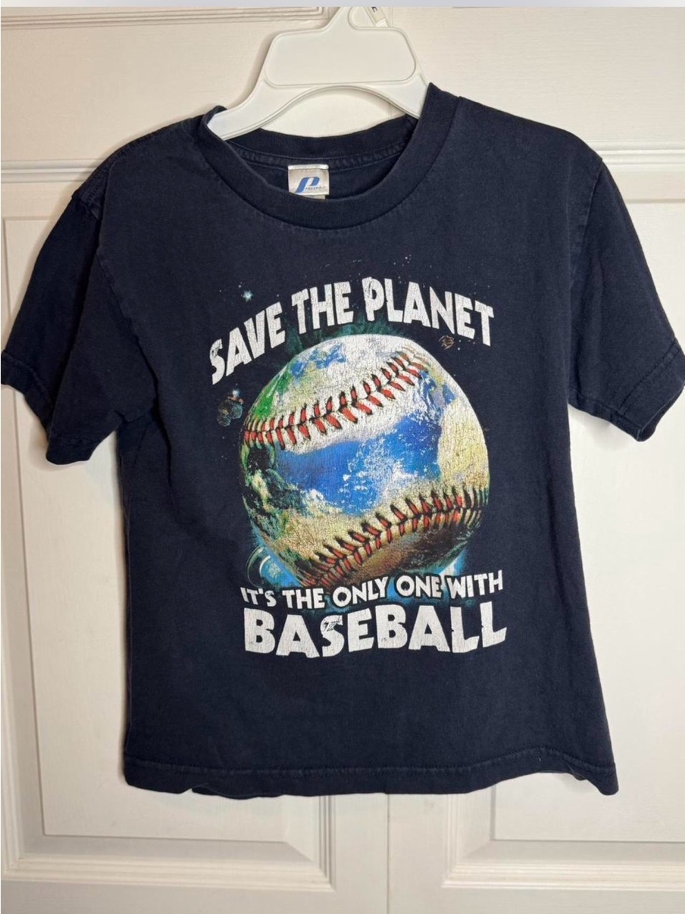 Prospirit Black 'Save The Planet' Baseball Graphic Tee